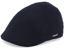 Texas Wool/Cashmere Ear Flap Black Flat Cap - Stetson
