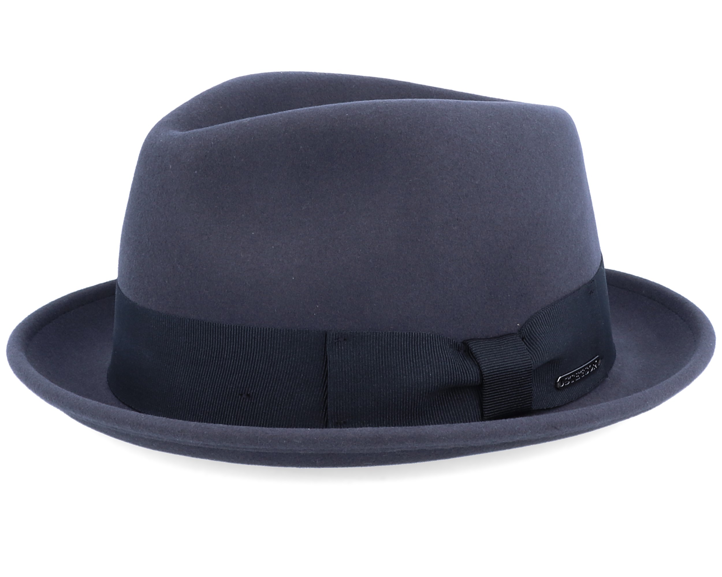 Player Woolfelt/Cashmere Dark Grey Fedora - Stetson hatt | Hatstore.no