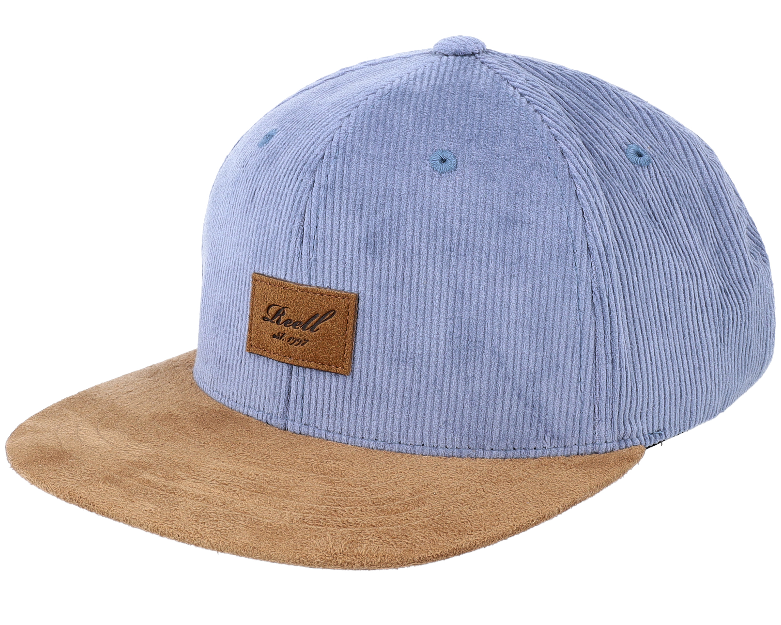 Suede Cap Grey Blue Baby Cord Snapback