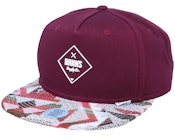 5-Panel Rubber Aztek Wine Snapback