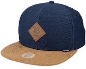 6 Panel Honey Knit Navy Snapback