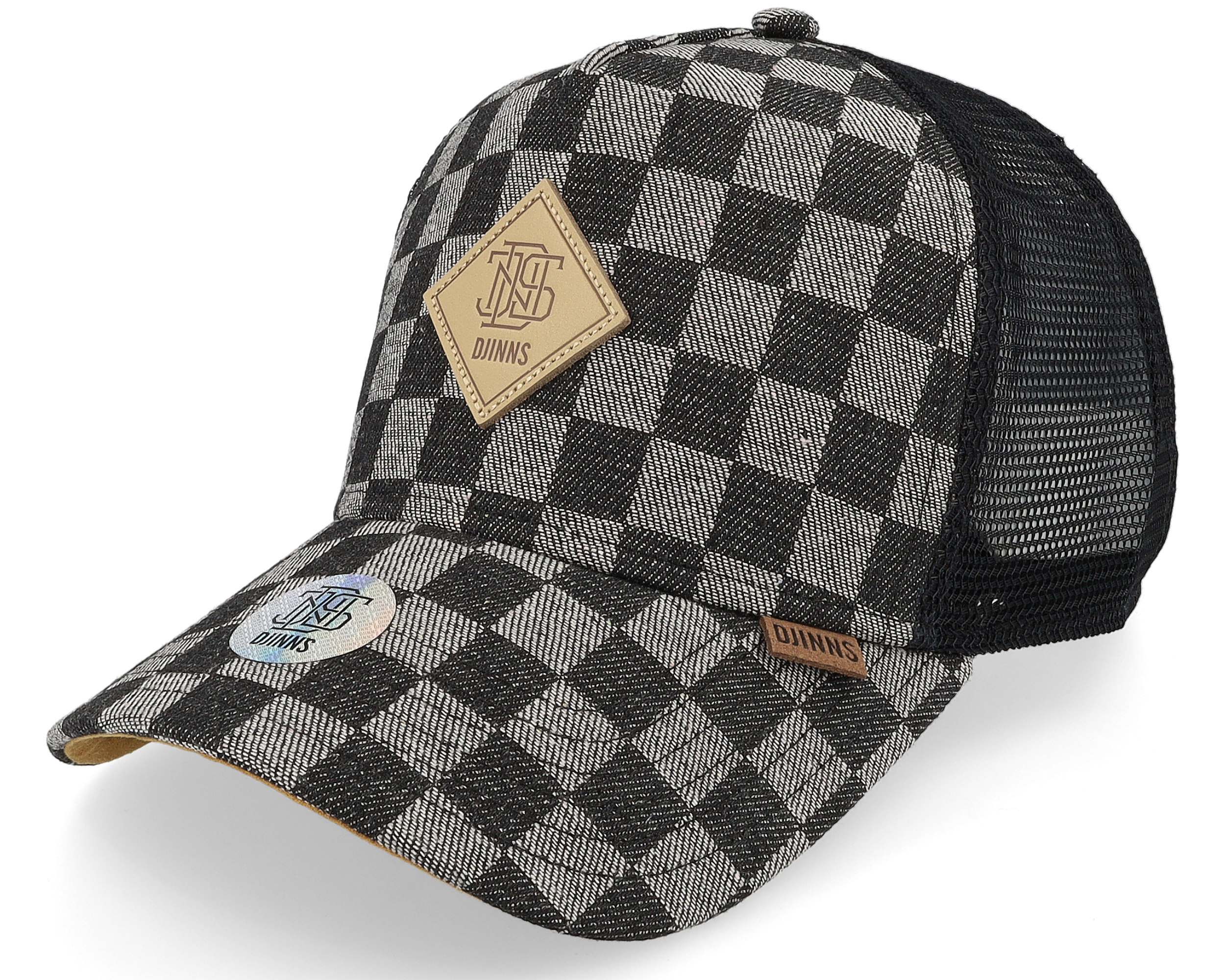 Hft Cap Denim Check Black-os - Djinns キャップ、 | Hatstore.com