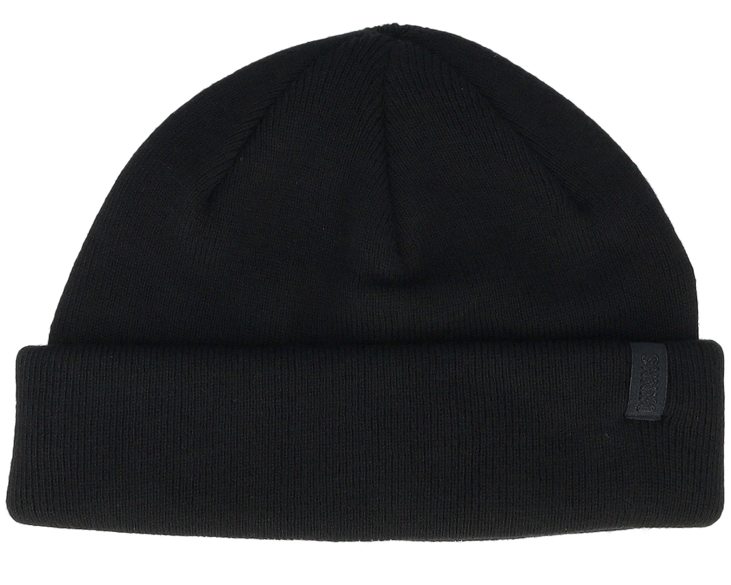 Super Short Beanie Soft Knit Black Cuff Djinns