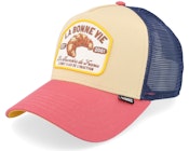 La Bonne Vie #2 Khaki/Red/Navy A-Frame Trucker