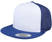 Classic White/Royal A-Frame Trucker Snapback - Yupoong