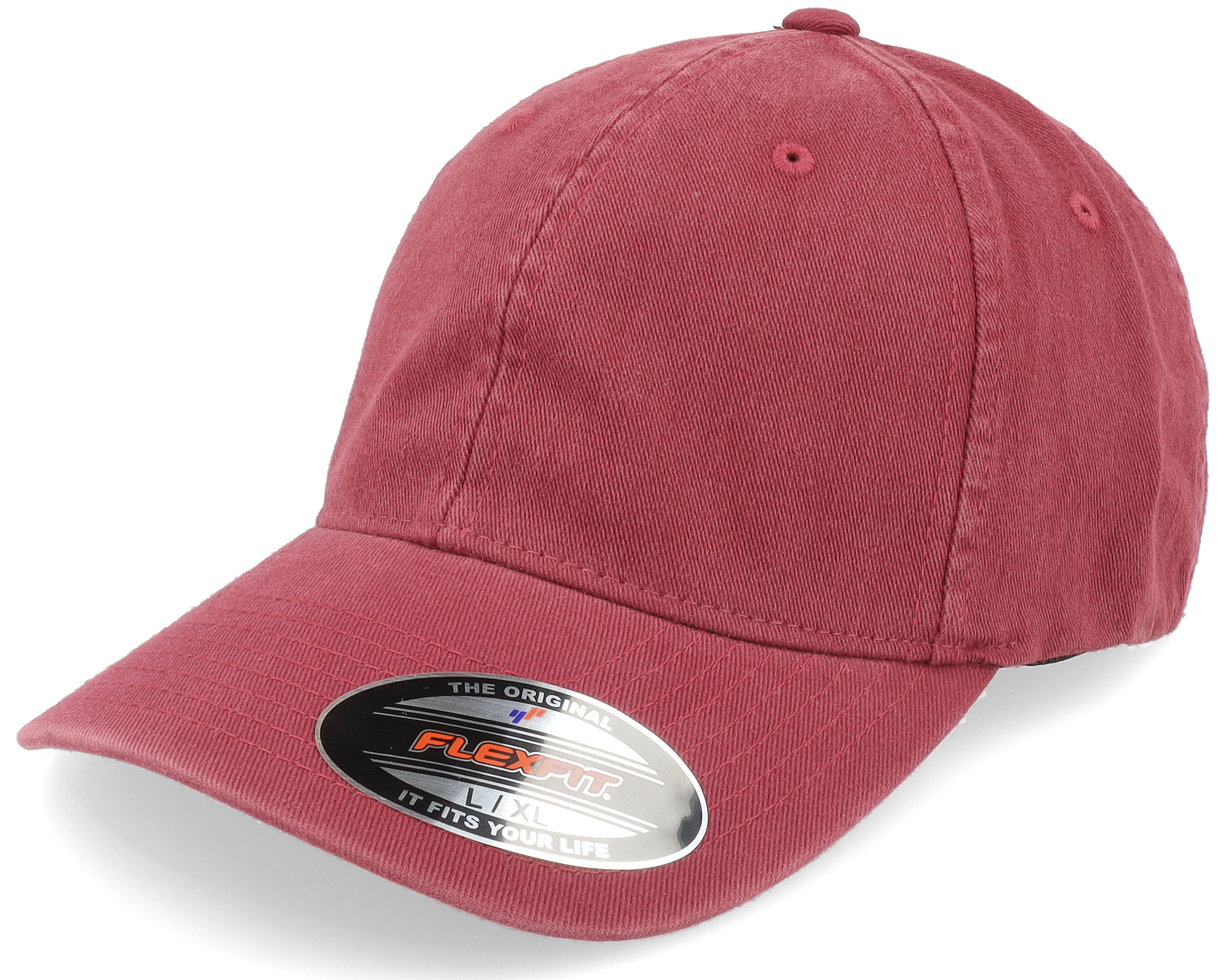 Washed Cotton Dad Cap Maroon Flexfit - Flexfit cap | Flex Caps