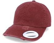 Maroon Destroyed Dad Cap