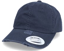 Low Profile Destroyed Navy Dad Cap - Yupoong