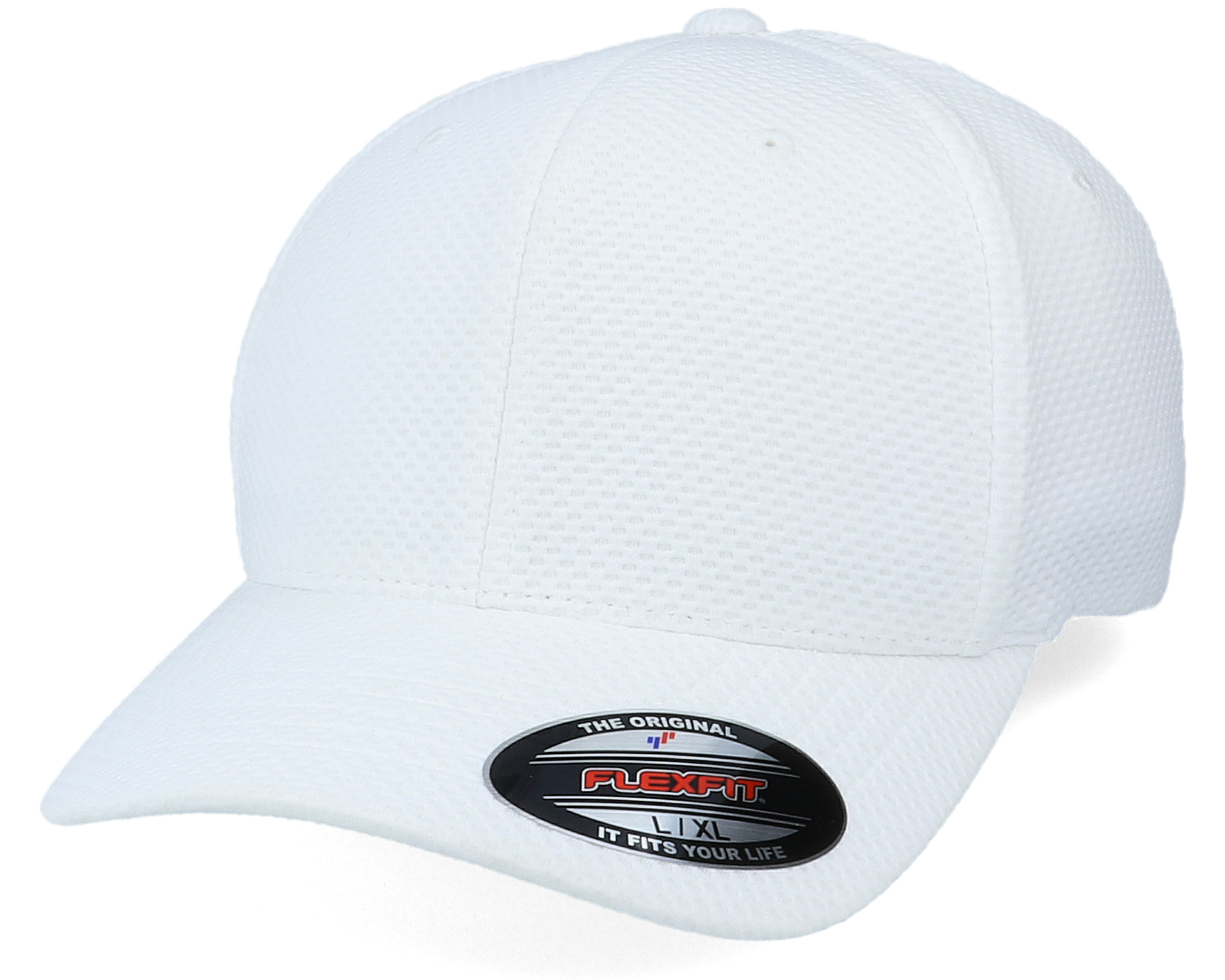 Cool & Dry 3D Hexagon Jersey White Flexfit - Flexfit cap