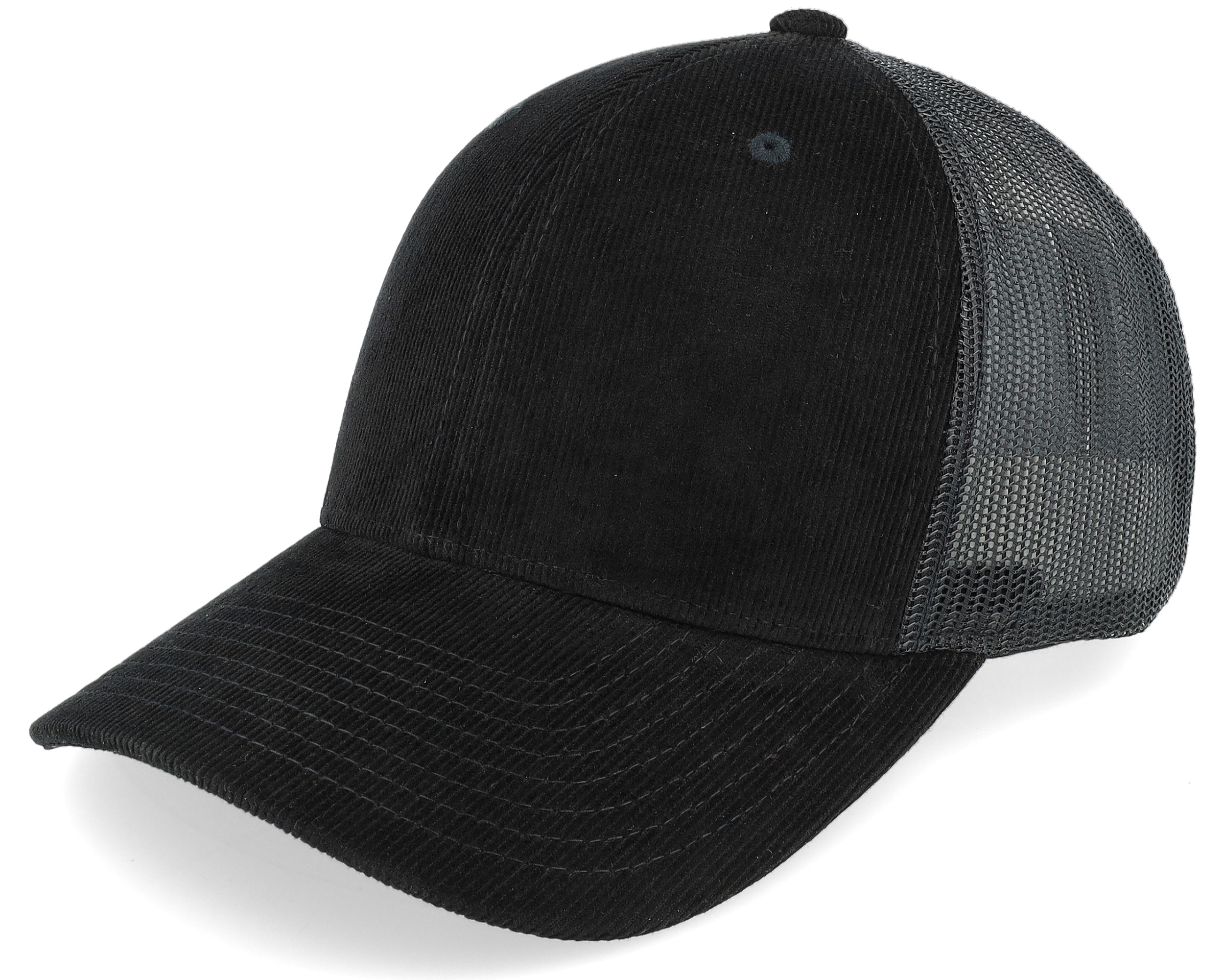 Corduroy Retro Black Trucker - Yupoong cap | Hatstoreworld.com