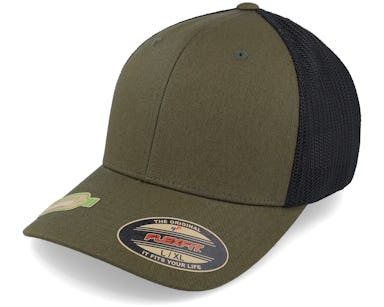 Recycled Mesh Trucker Olive/Black Flexfit - Flexfit cap
