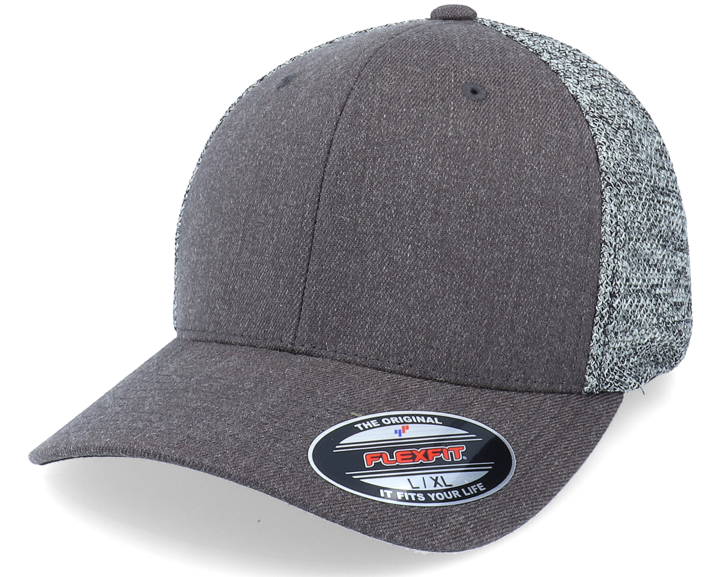 Melange Black/Grey Trucker Flexfit - Flexfit cap