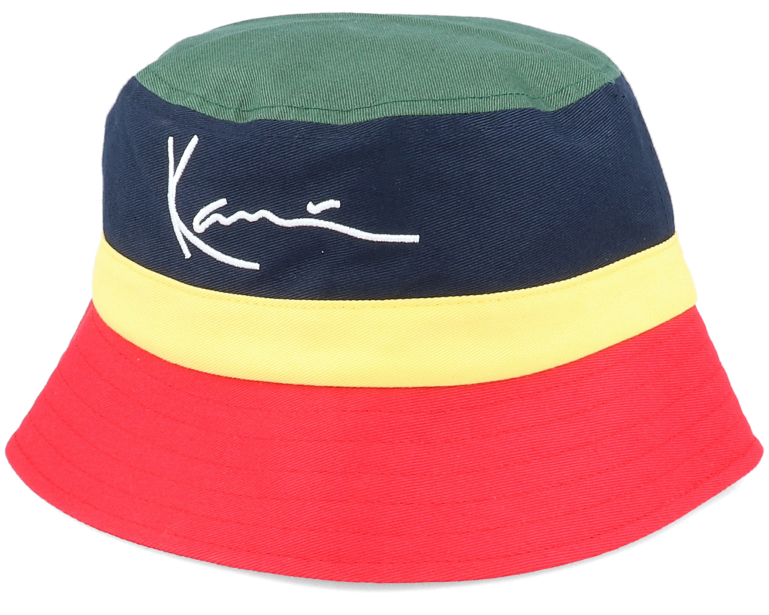 red yellow green bucket hat