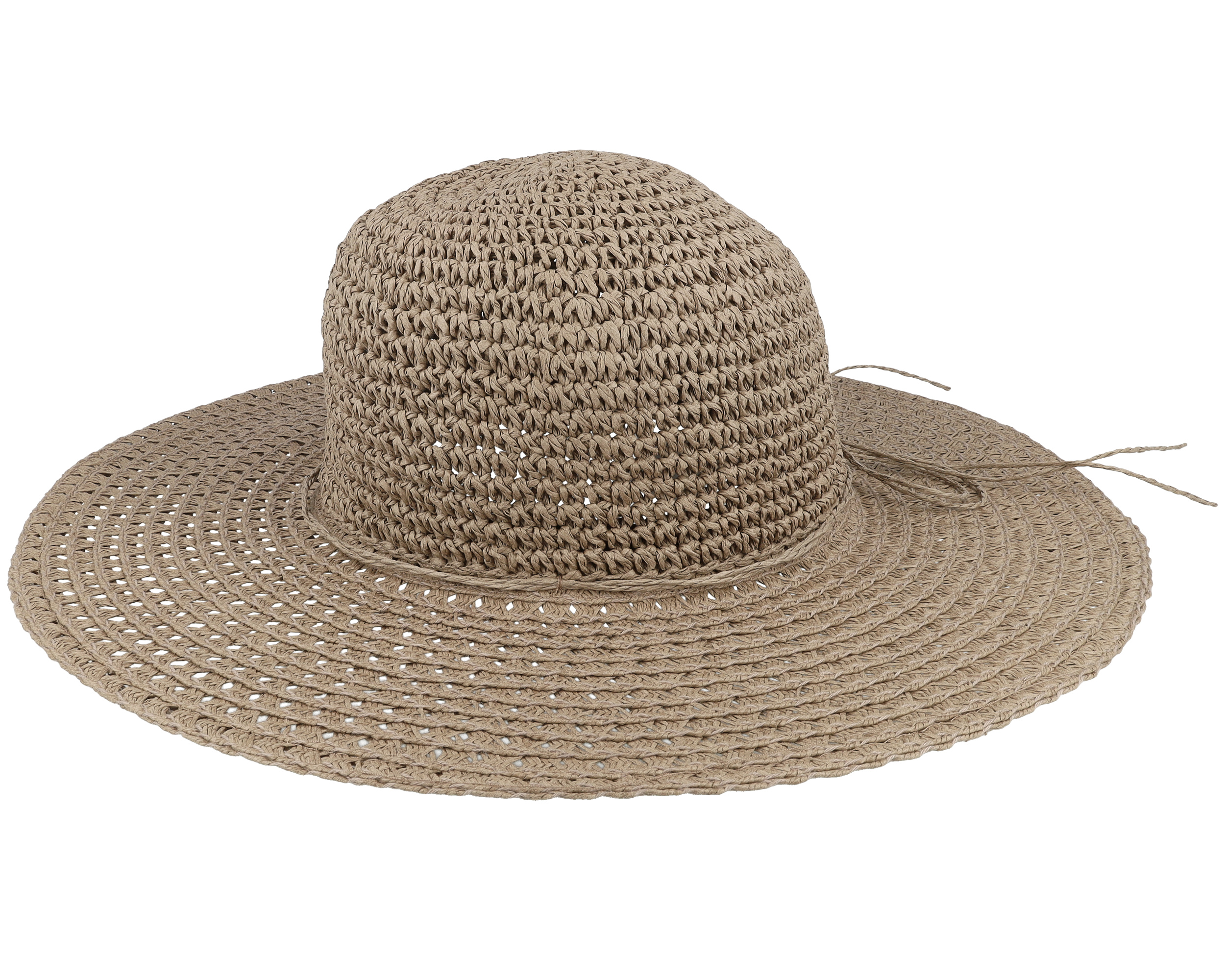 Paper Crochet Floppy Taupe Sun Hat - Seeberger hat | Hatstoreworld.com