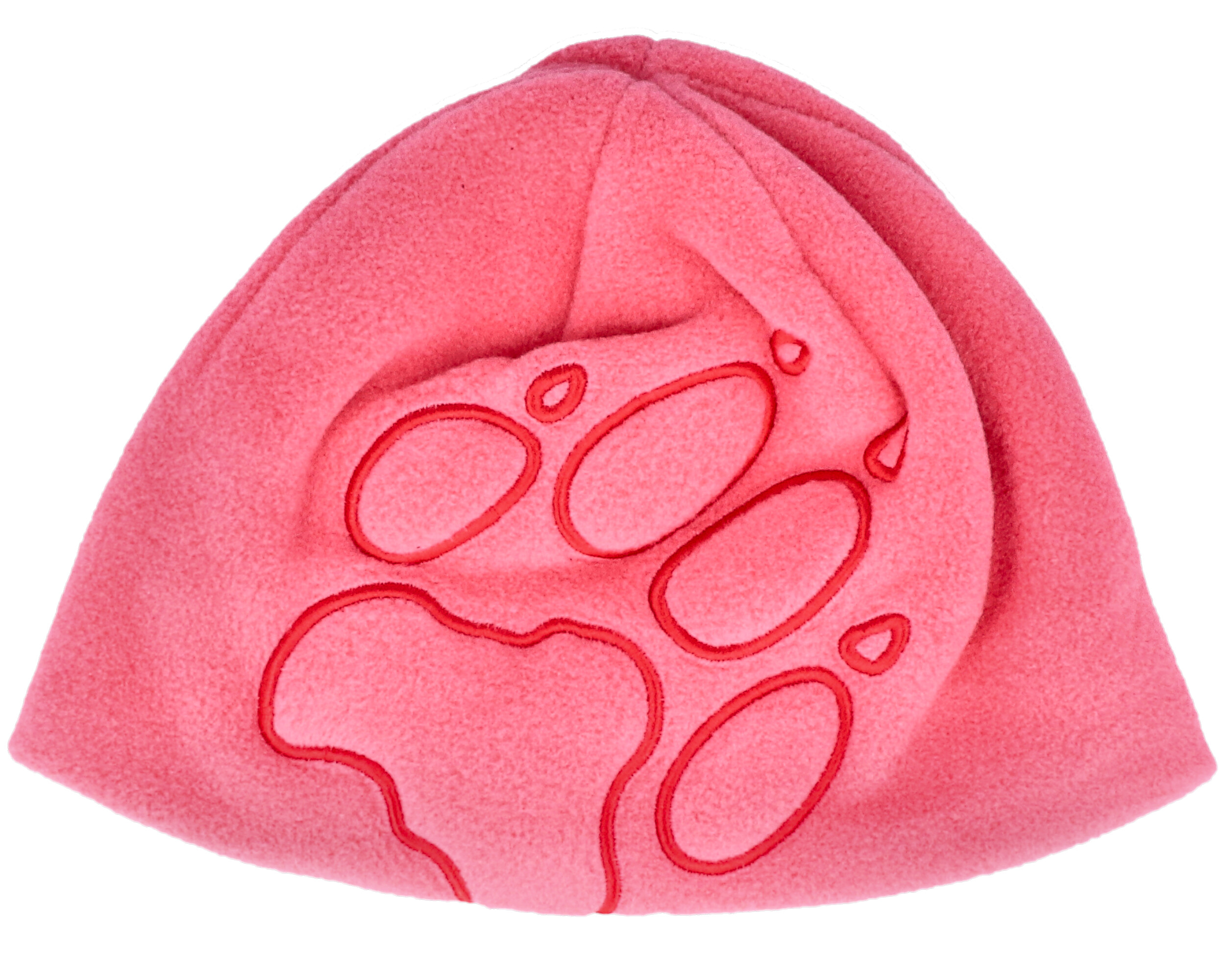 Paw Kids Hat Beanie Front - Pink Coral beanie Jack Wolfskin