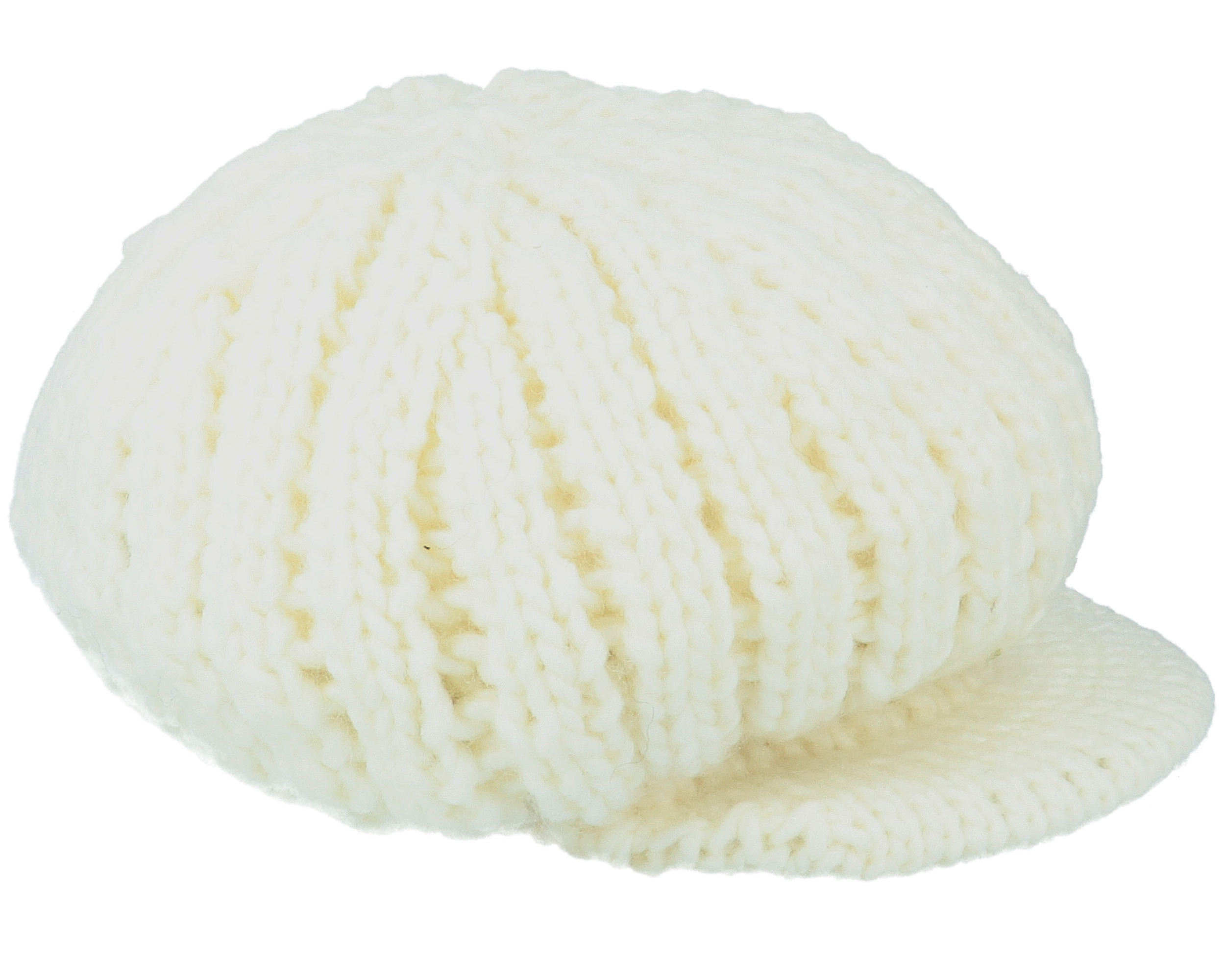 Peaked cap in rib structure White Knit