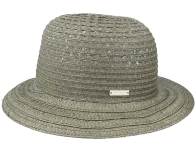 Cloche In Braid Mix Khaki Straw Hat - Seeberger