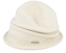 Boiled Wool With Folds White Cloche - Seeberger