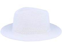In Soft Paper Braid White Fedora Straw Hat - Seeberger