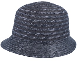Cloche In Straw Braid Black Straw Hat - Seeberger