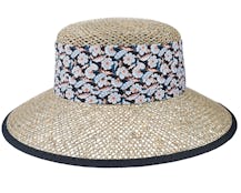 Seagras Floppy With Small Nature-Black Straw Hat - Seeberger