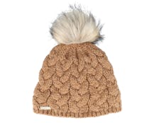 Knit In Cable Pattern Nutmeg Brown Pom - Seeberger