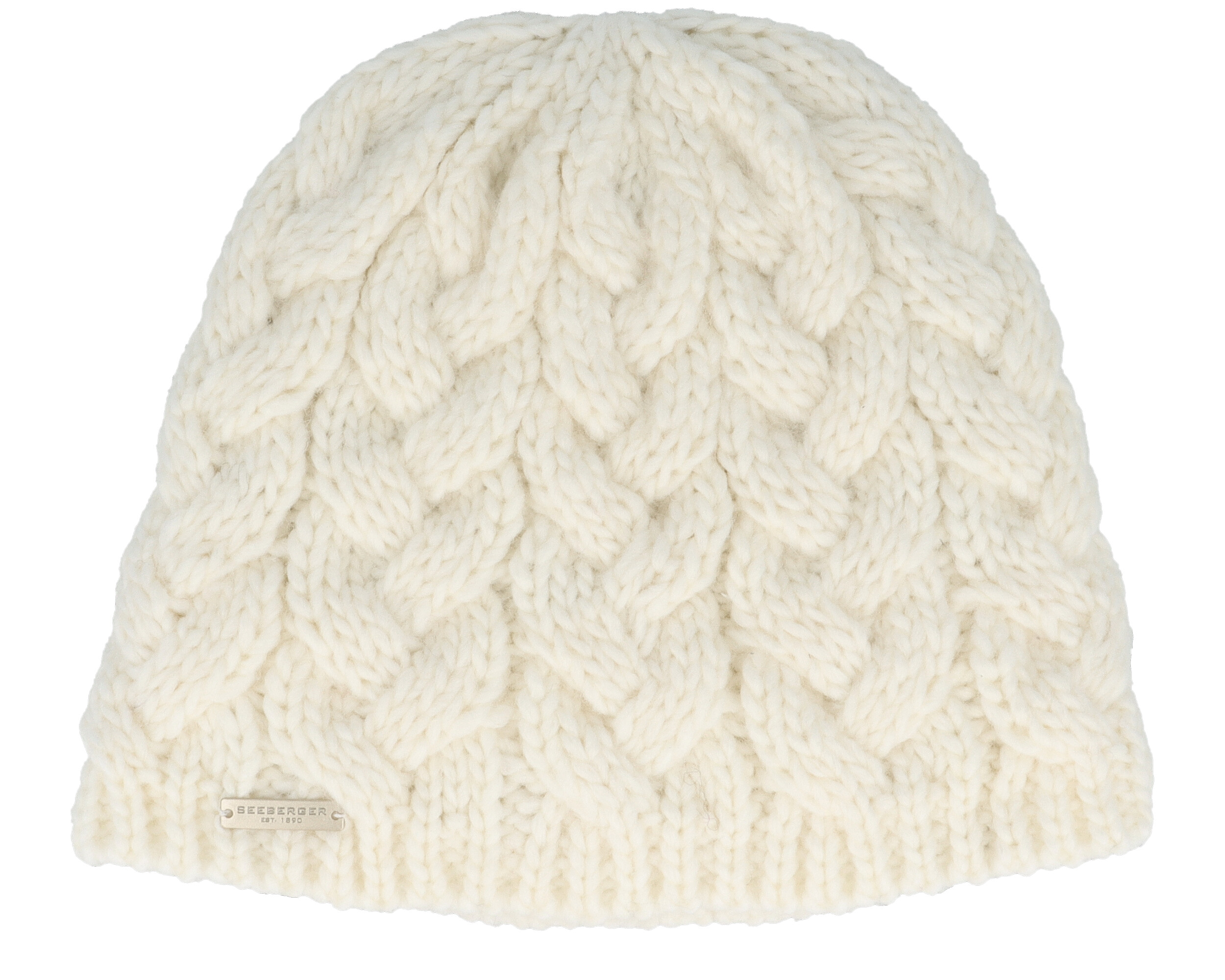 Beanies Beautiful Cabl Off White Knit Beanie - Seeberger