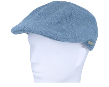 Ivy Cap In Wool-mix Fabric Blue Flat Cap - Seeberger Cap