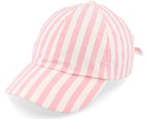 Cotton Mix Baseballcap Stripe Design Powder Red Adjustable - Seeberger