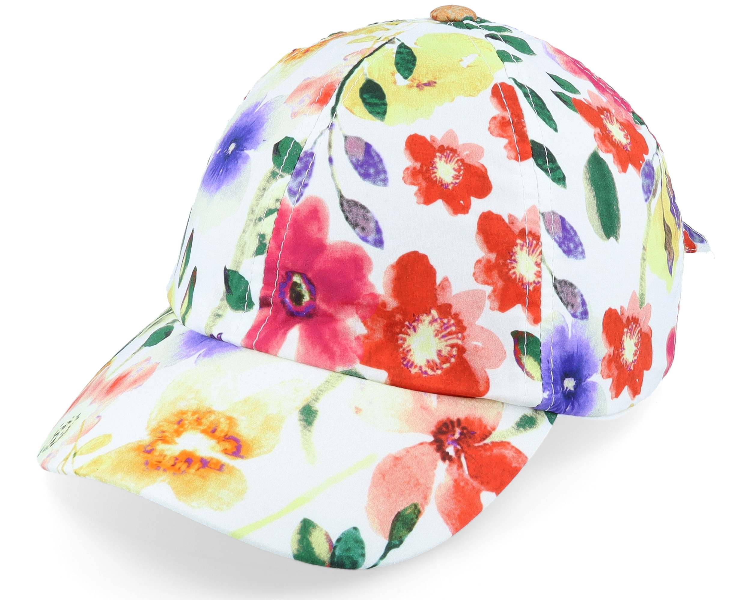 Cotton Baseballcap In Floral Design White Dad Cap - Seeberger cap