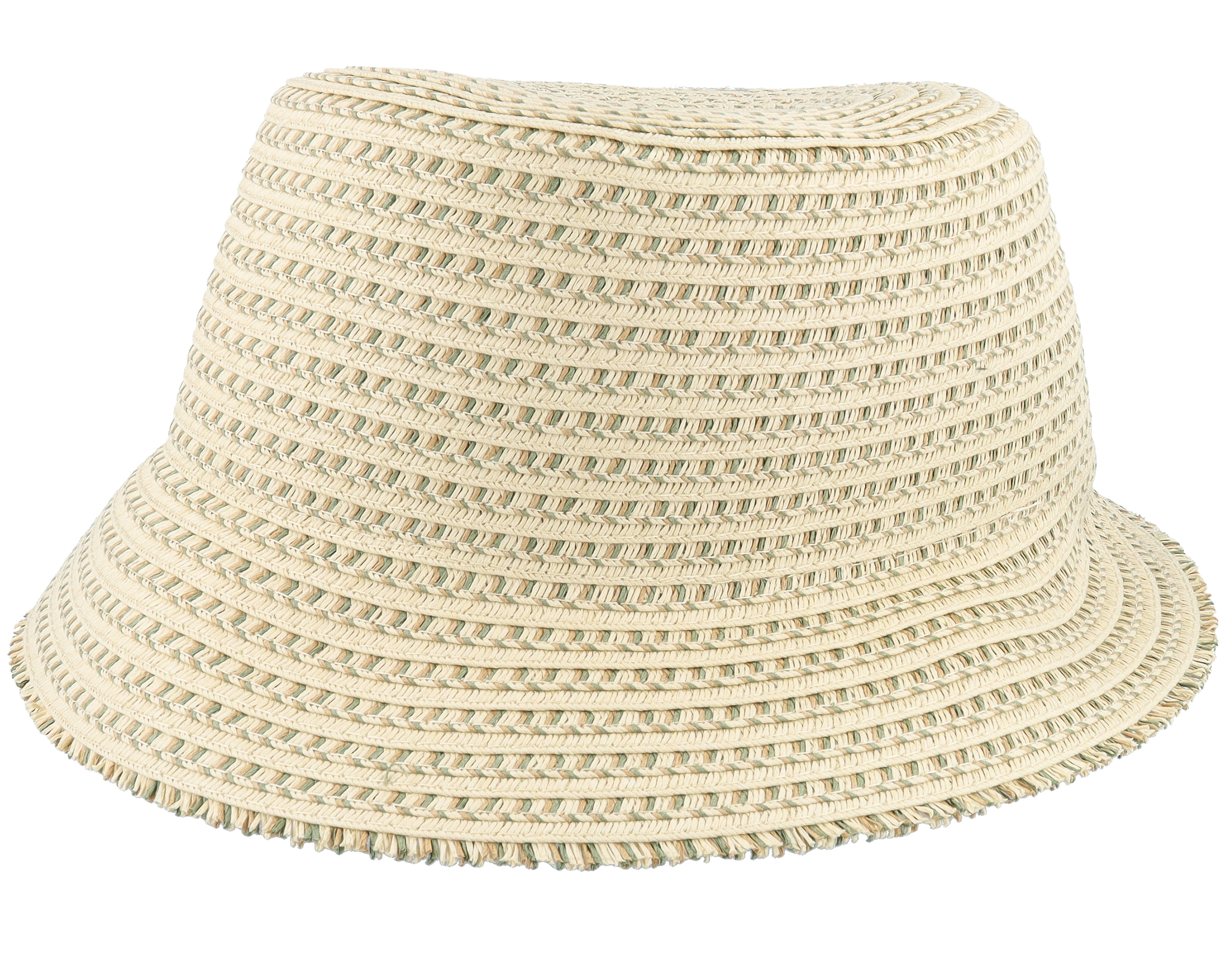 Grass-green/Linen Mix Hat Bucket - hat Paperbraid Seeberger