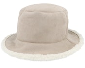 Faux Fur Hat Smoke Grey/Off-white Bucket