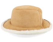 Faux Fur Hat Camel/Off-white Bucket