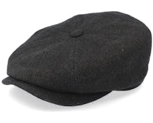 Hatteras Wool Herringbone Black Flat Cap - Stetson