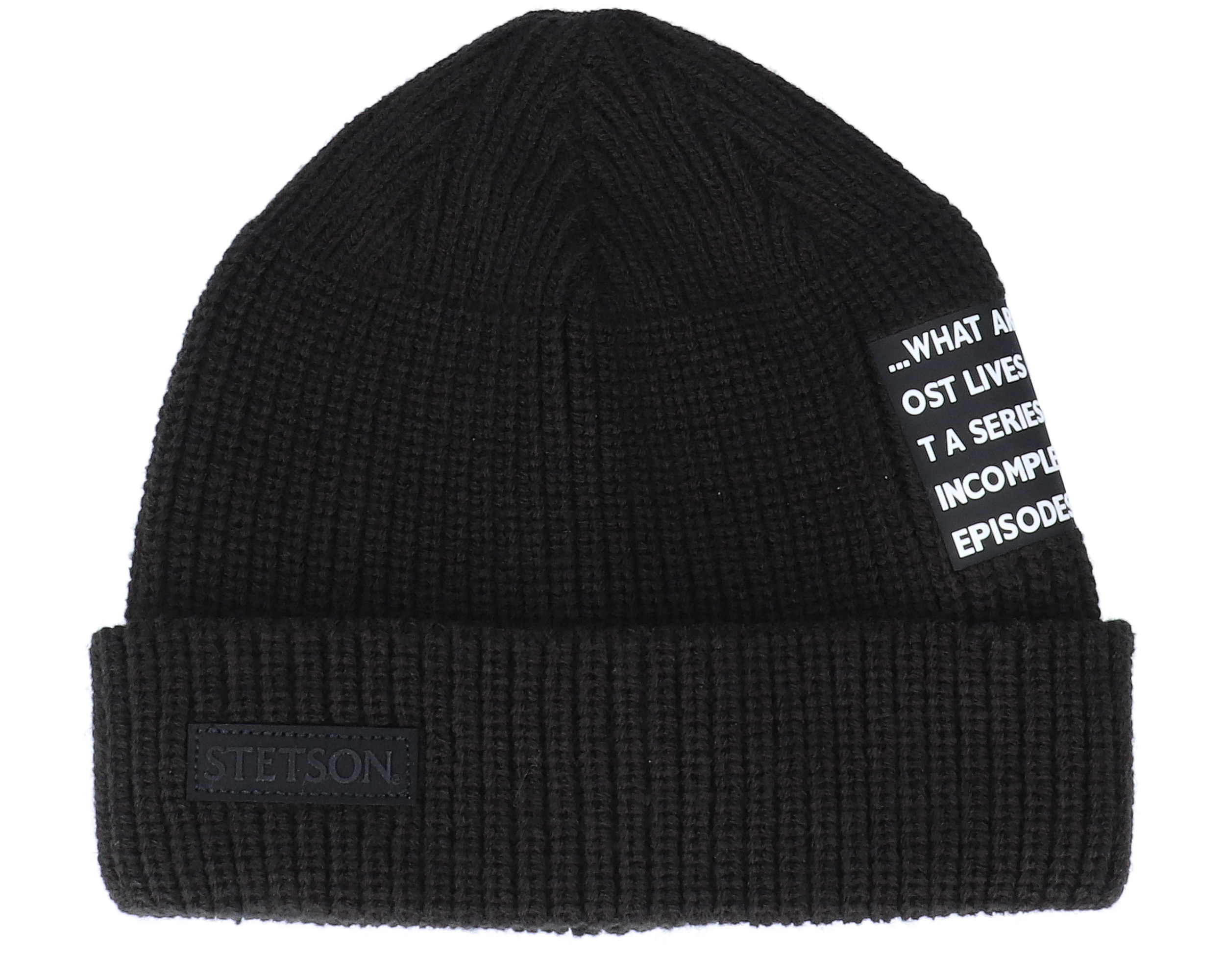 Badge Black Cuff - Stetson beanie | Hatstoreworld.com