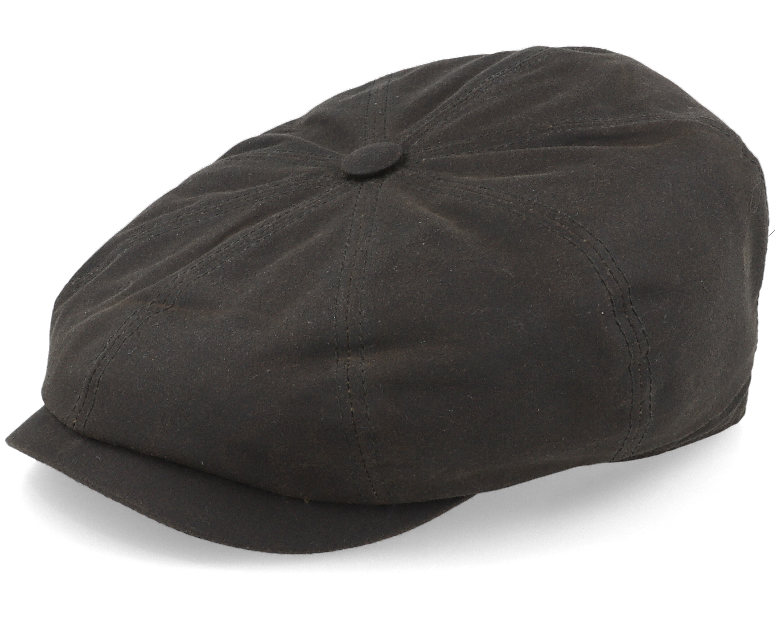 Hatteras Waxed Organic Brown Flat Cap Stetson Cap Hatstore