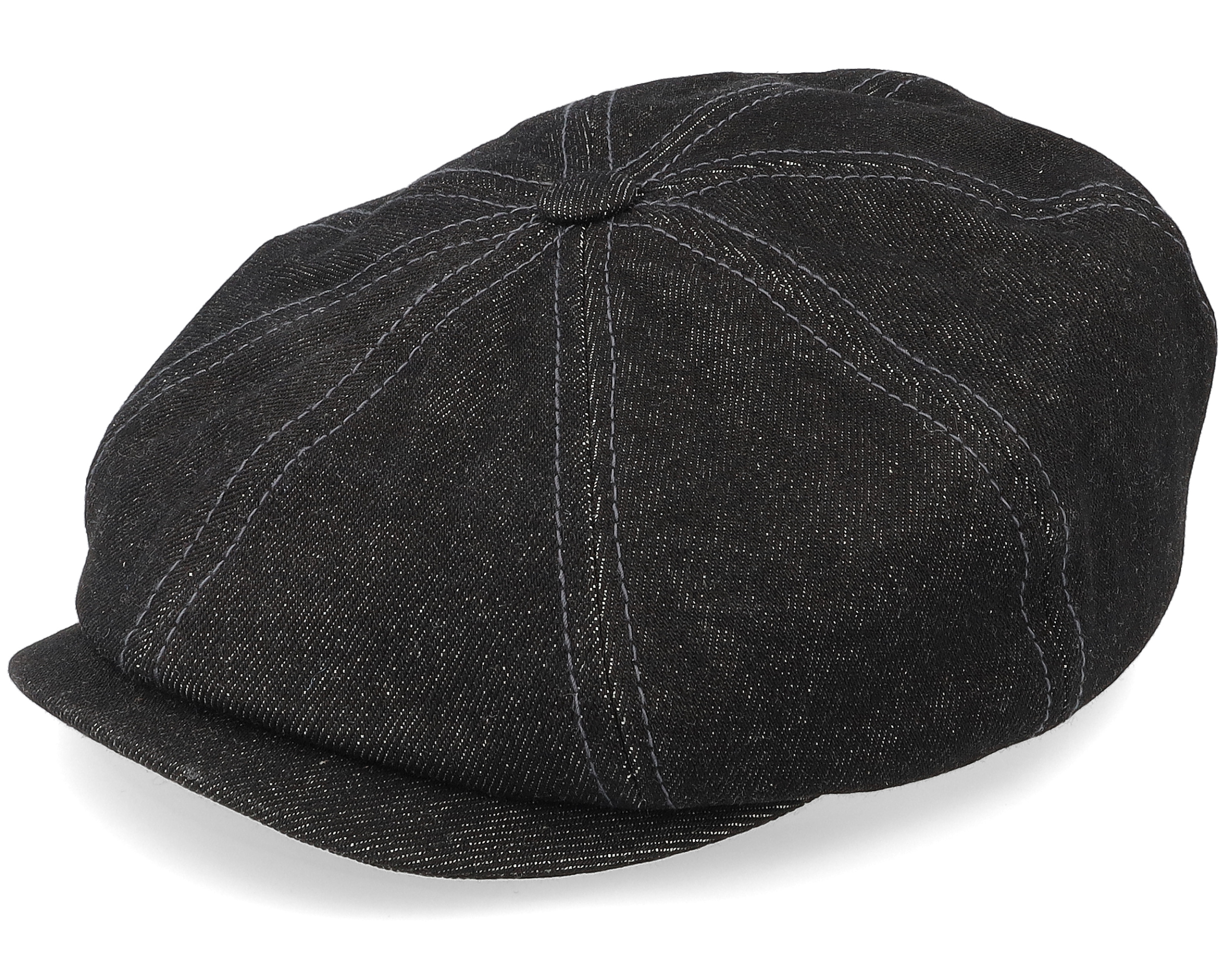 Hatteras Denim Black Flat Cap - Stetson cap | Hatstoreworld.com