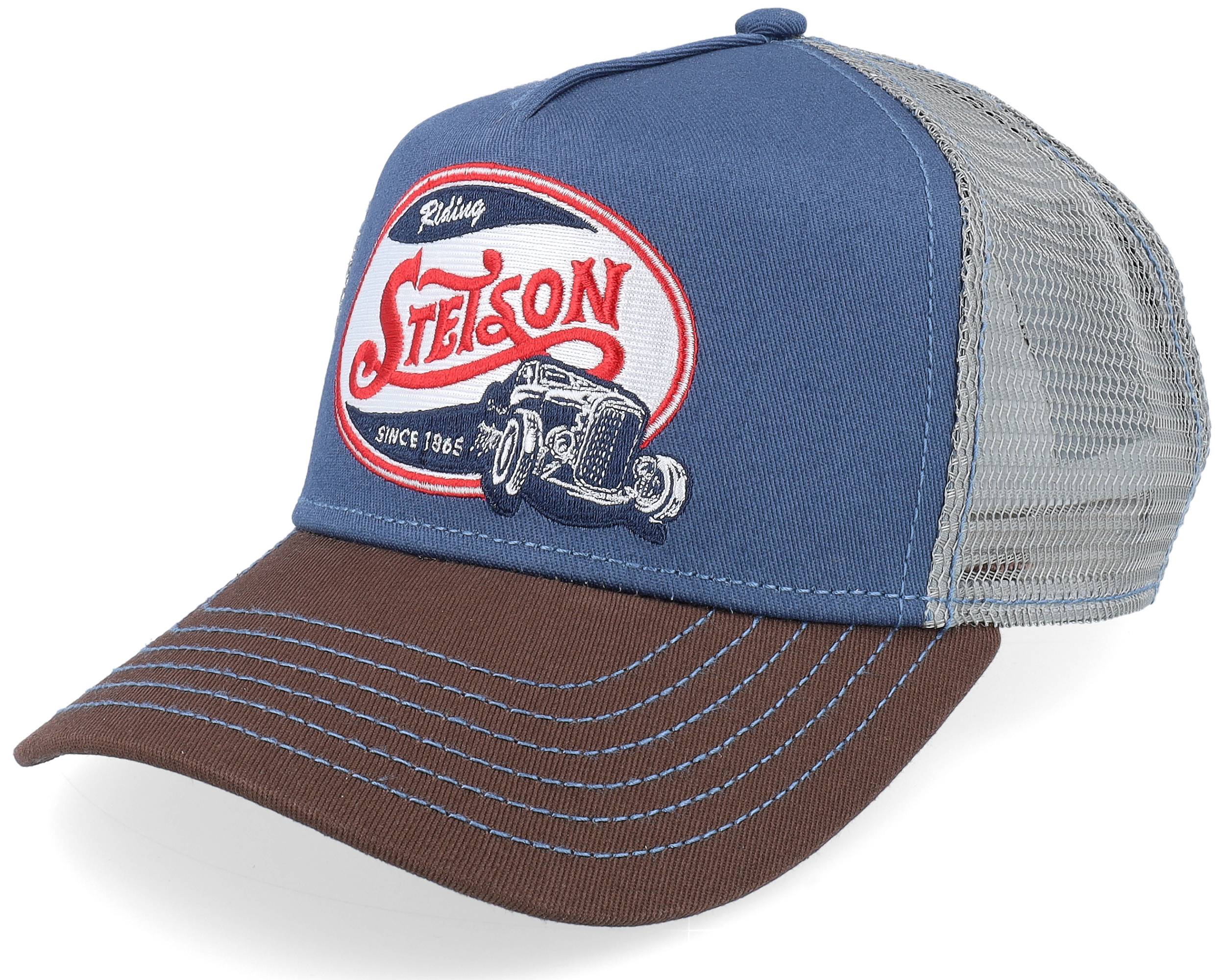 Kids Riding Hot Rod Brown/Denim Trucker - Stetson cap | Hatstoreworld.com