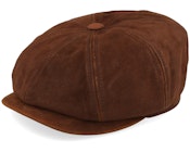 Hatteras Pigskin Chocolate Flat Cap
