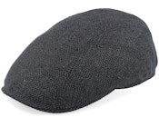 Driver Silk Dark Grey Heringbone Flat Cap
