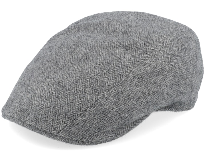 Texas Wool Herringbone Moss Green Flat Cap - Main Image