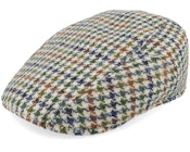Ivy Cap Harris Tweed Ecru/Blue/Green/Cognac Flat Cap