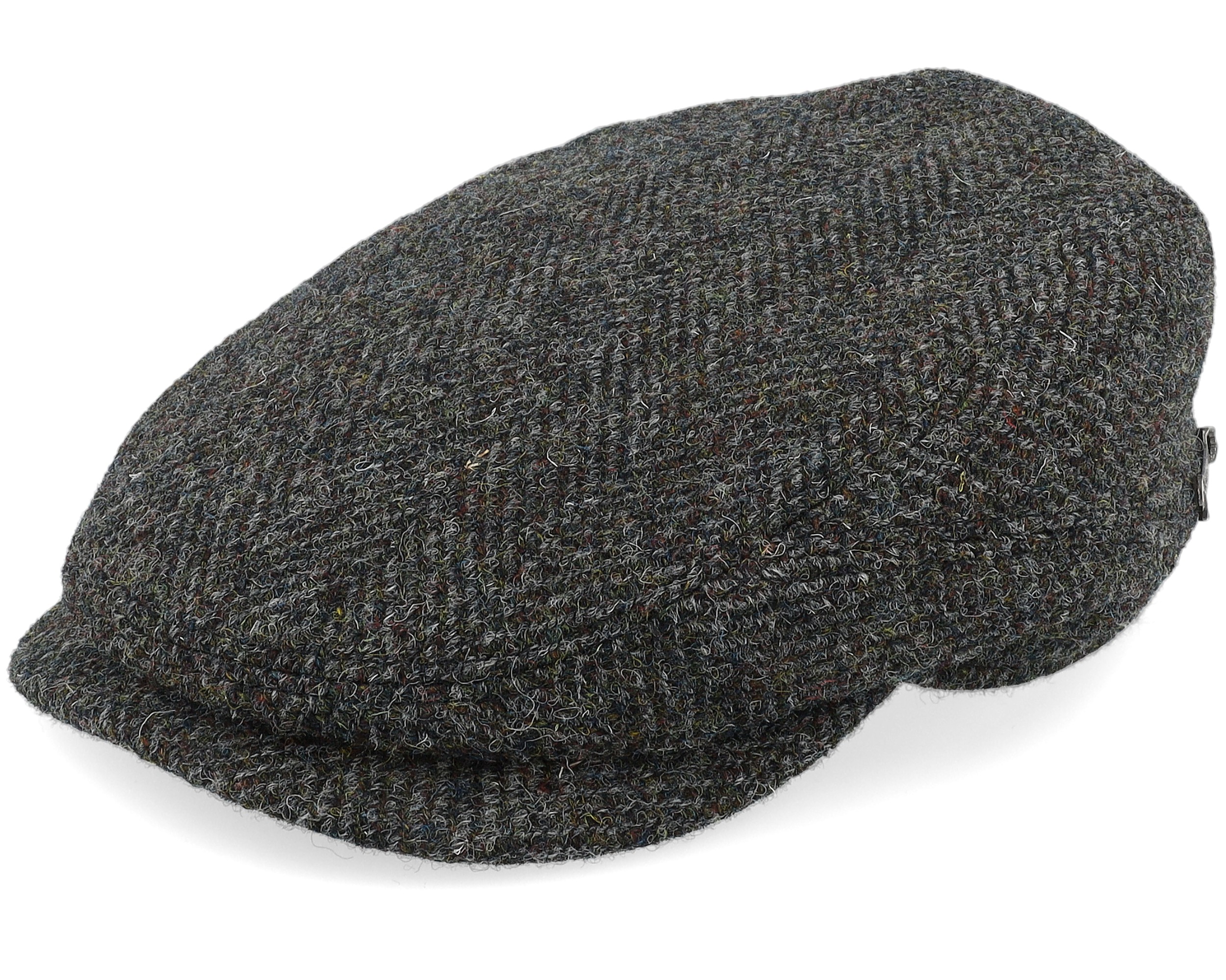 Driver Cap Wool Beige Herringbone Flat Cap