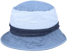 Signature Block Denim Hat Blue Bucket - Karl Kani