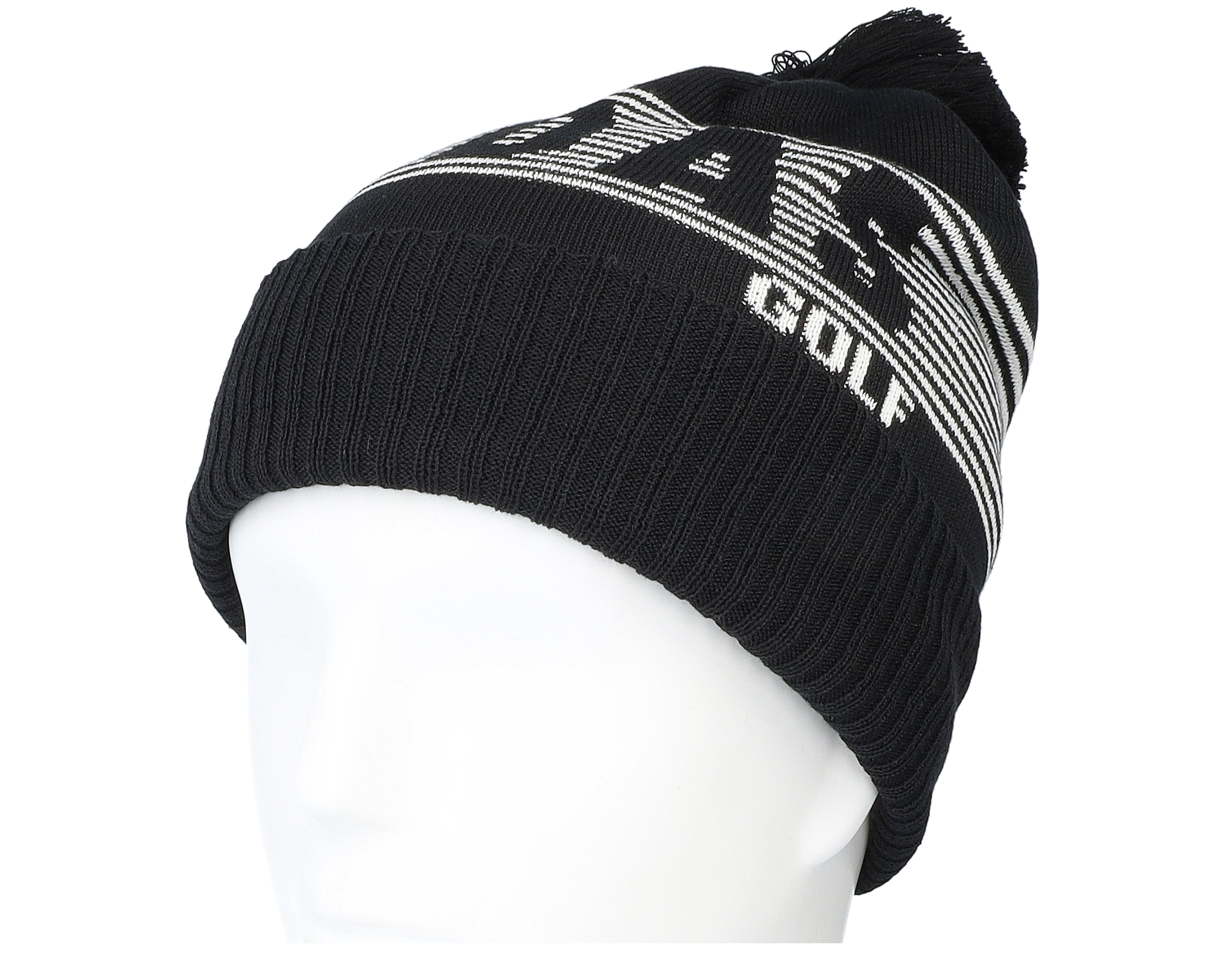 beanie black and white