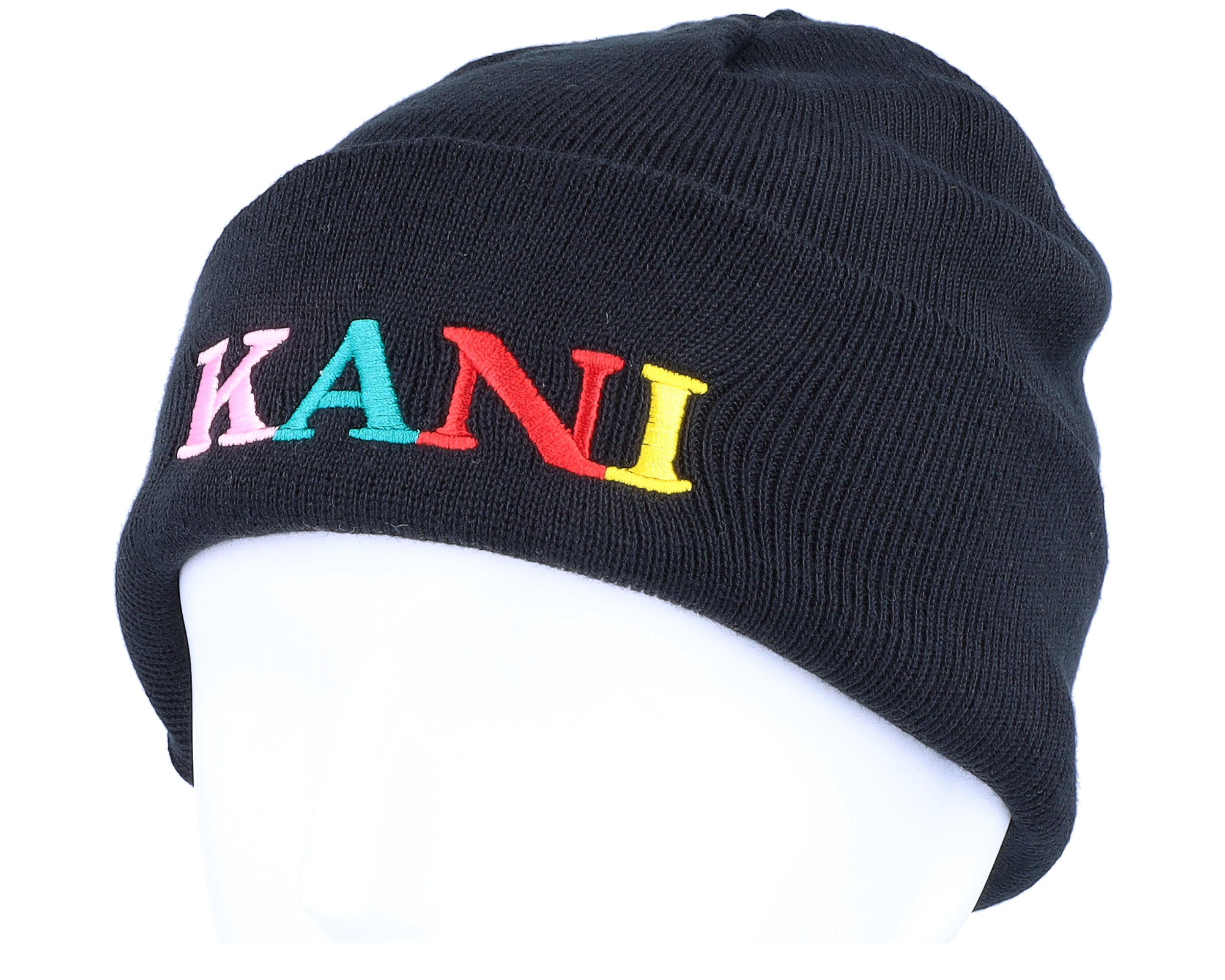 KK Retro Beanie Black/Multicolor Cuff - Karl Kani