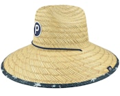 Straw Sunbucket P Bright White/Navy Blazer Straw Hat