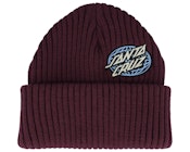 Global Oval Dot Beanie Dark Cherry Cuff