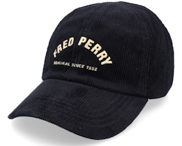 Arch Branded Corduroy Black Dad Cap - Fred Perry
