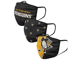 Pittsburgh Penguins 3-Pack NHL Black/Yellow Face Mask - Foco